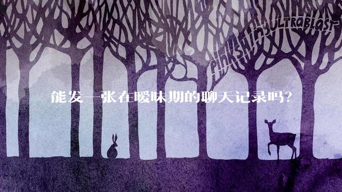 能发一张在暧昧期的聊天记录吗？